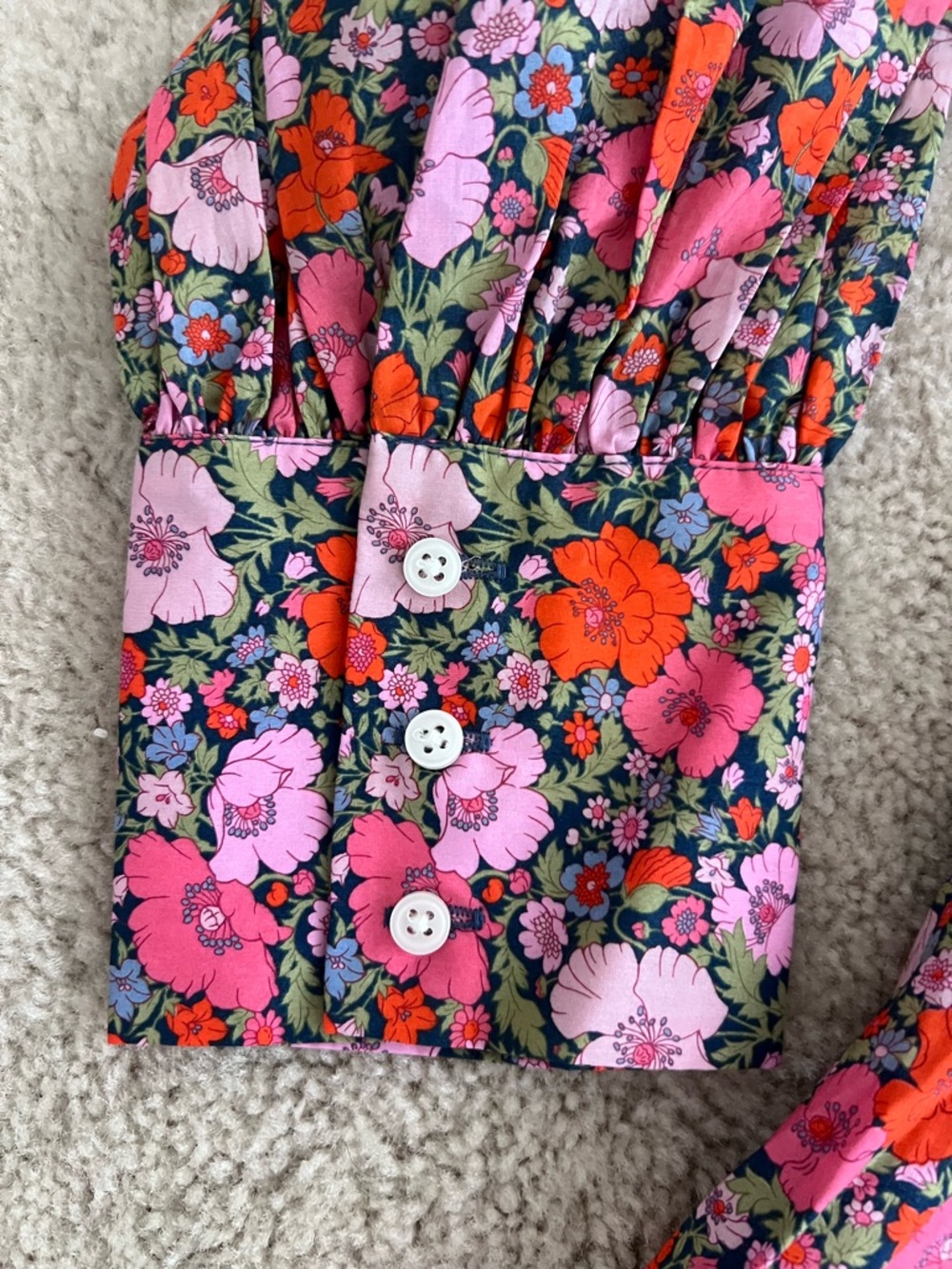 J. Crew Liberty London Pink and Orange Floral Button-Down Shirt - Picture 5 of 11